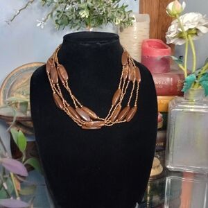 Elegant Brown Beaded Necklace